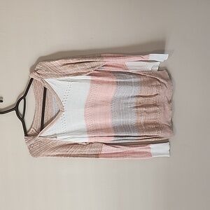 Pink Knit Hooded Sweater